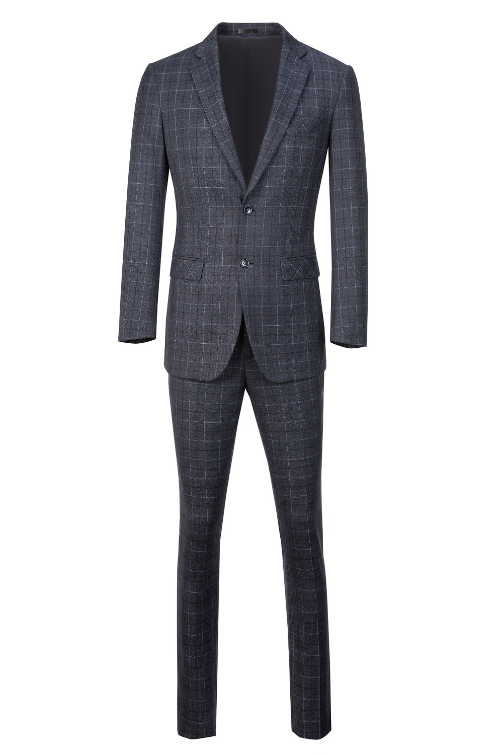 ly1636 Dark Grey Plaid Men's 3 Piece Set for Party, Wedding and Business