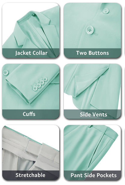 ly1194 Mint Green Two Button 2 Pieces Men's Suits Jacket+Pants