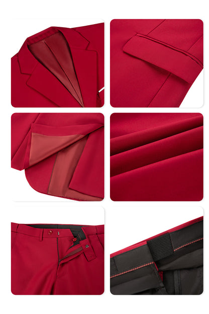 ly1198 Red Two Button 2 Pieces Men's Suits Jacket+Pants