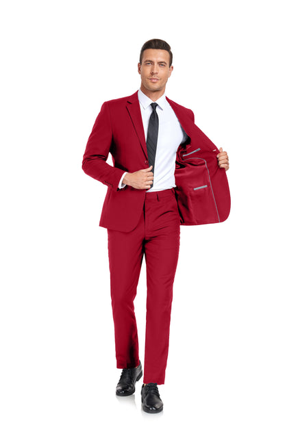 ly1198 Red Two Button 2 Pieces Men's Suits Jacket+Pants