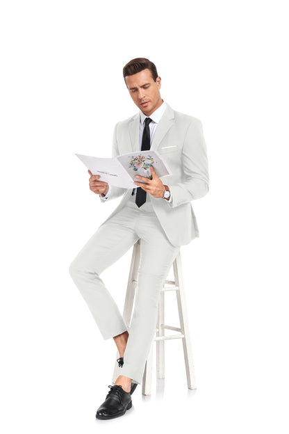 Lvory White Two Button 2 Pieces Men's Suits Jacket+Pants