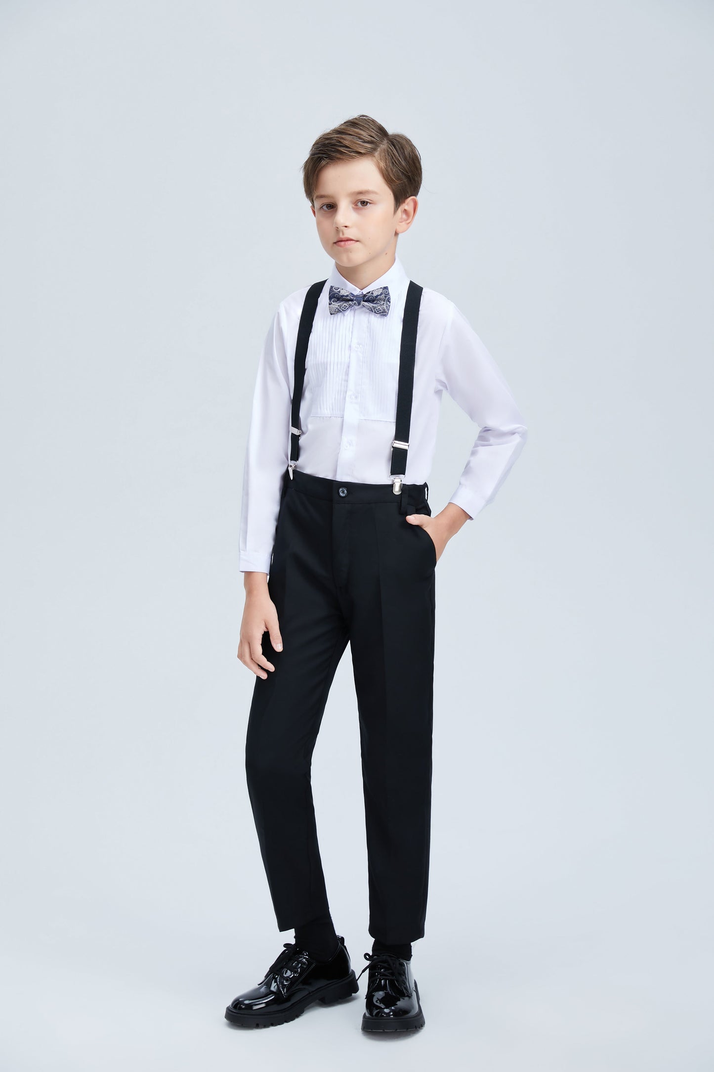 ly1252 Black Formal Tuxedo 5 Piece Boys Suits