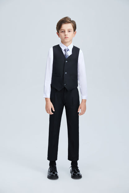 ly1251 Black Fit Slim 4 Piece Boy's Formal Suits