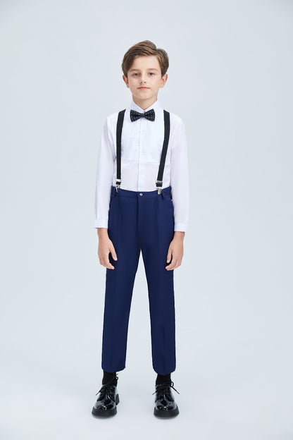 ly1254 Navy Kid Formal Classic 5 Piece Boys Suits