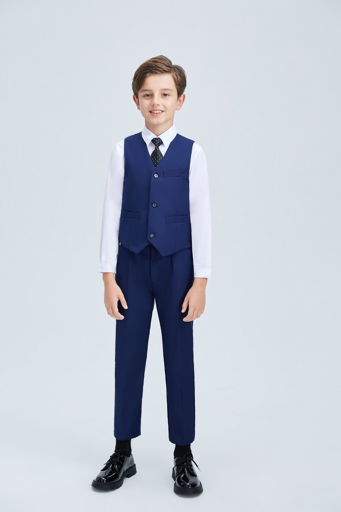 ly1254 Navy Kid Formal Classic 5 Piece Boys Suits