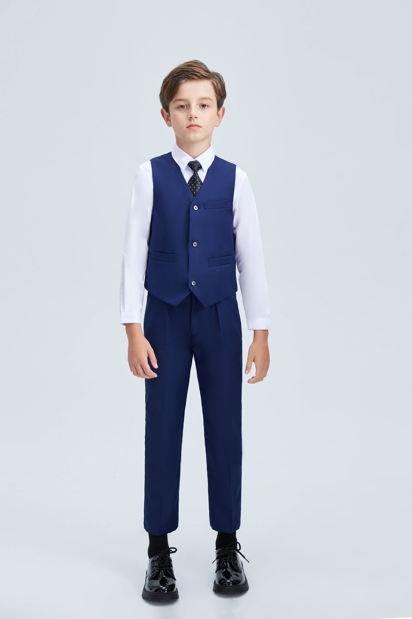 ly1254 Navy Kid Formal Classic 5 Piece Boys Suits