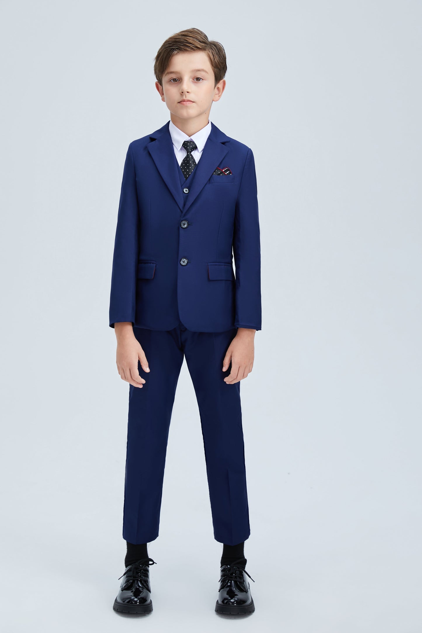 ly1254 Navy Kid Formal Classic 5 Piece Boys Suits