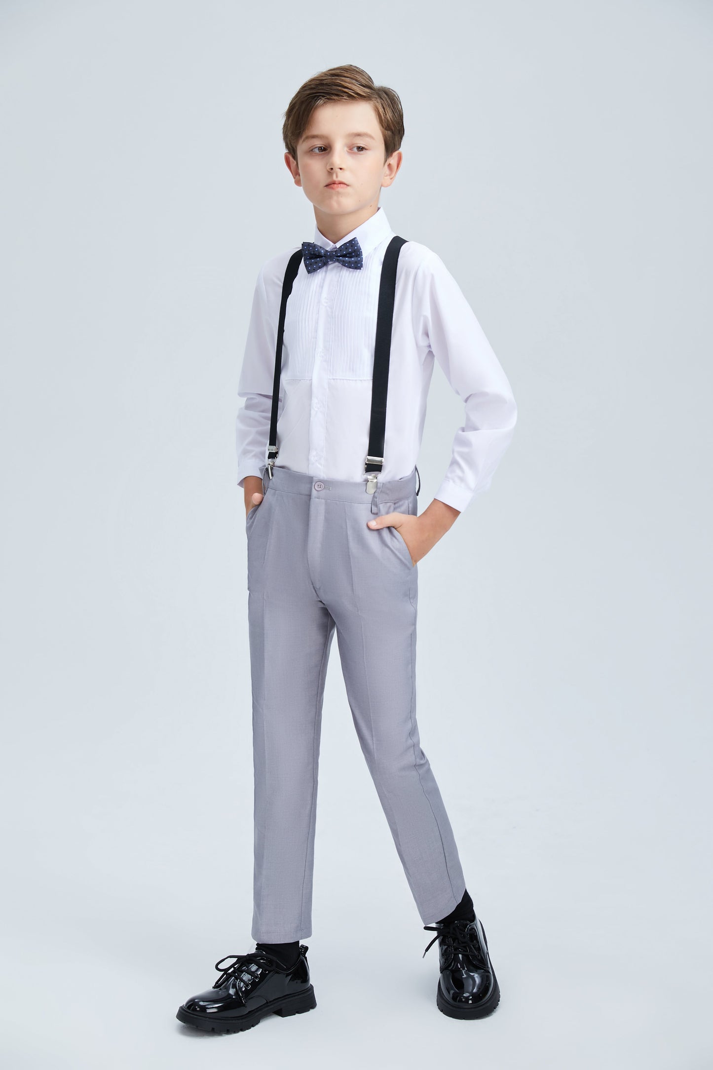 ly1253 Light Grey Formal Classic Suits Set 5 Piece Boys Suits