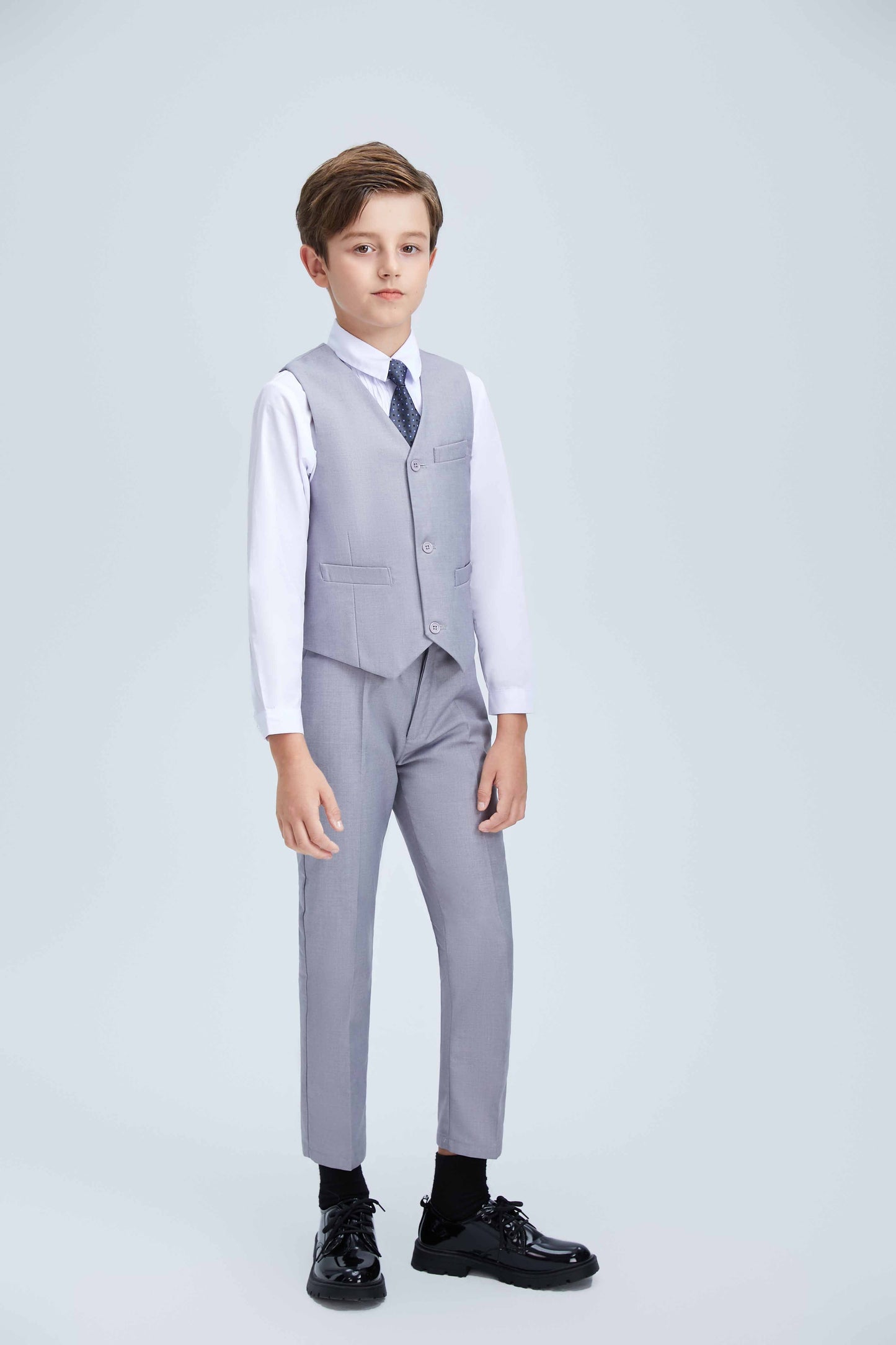 ly1253 Light Grey Formal Classic Suits Set 5 Piece Boys Suits