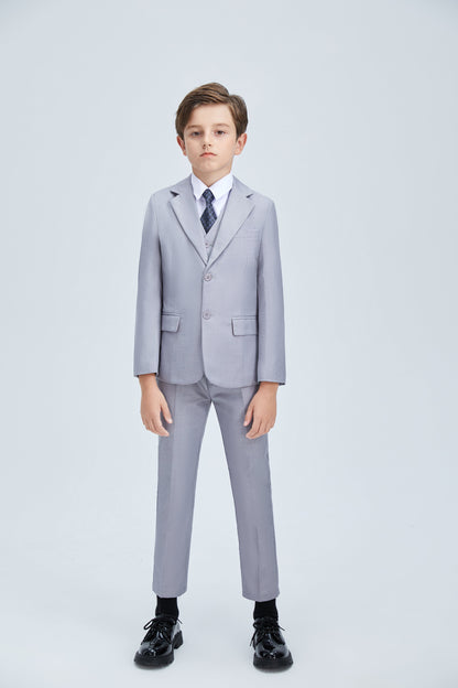 ly1253 Light Grey Formal Classic Suits Set 5 Piece Boys Suits