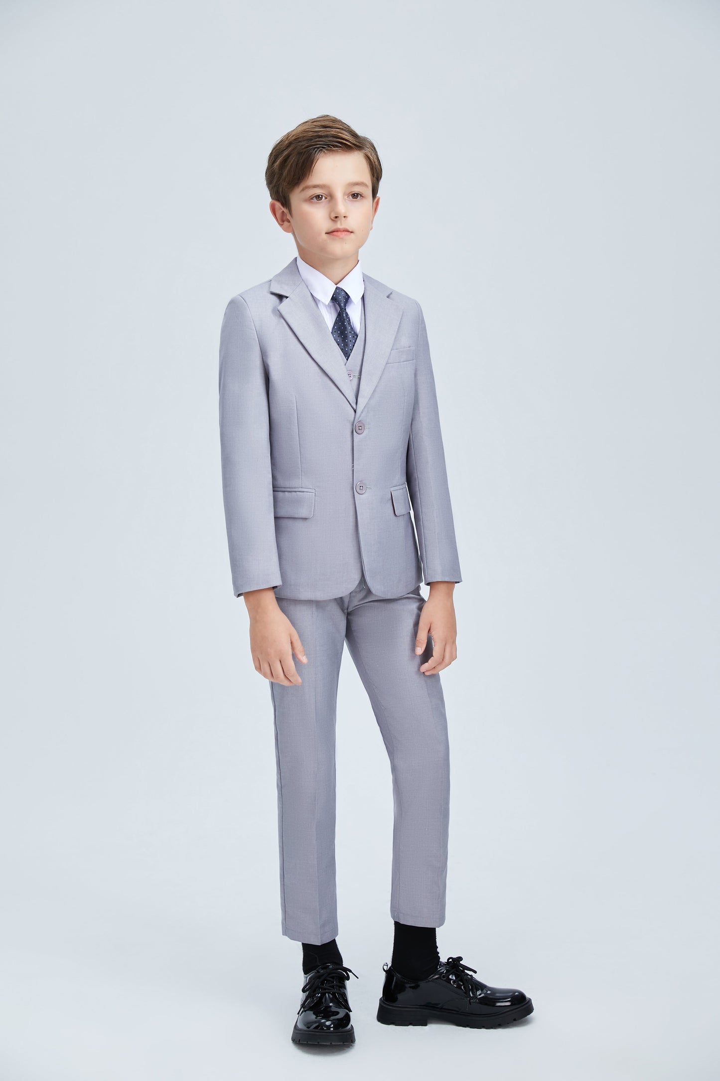 ly1253 Light Grey Formal Classic Suits Set 5 Piece Boys Suits