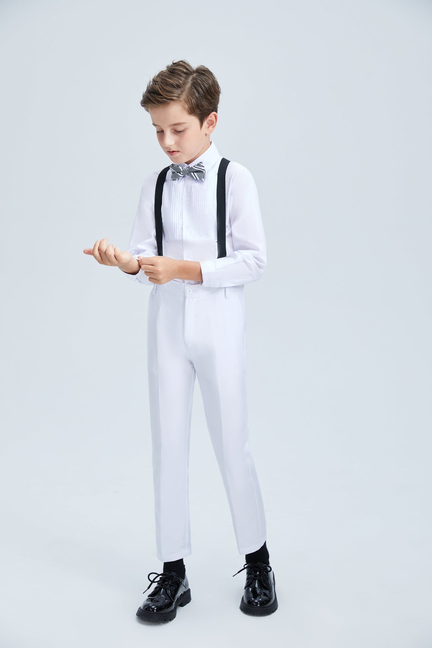 ly1256 White Tuxedo 5 Piece Boys Suits