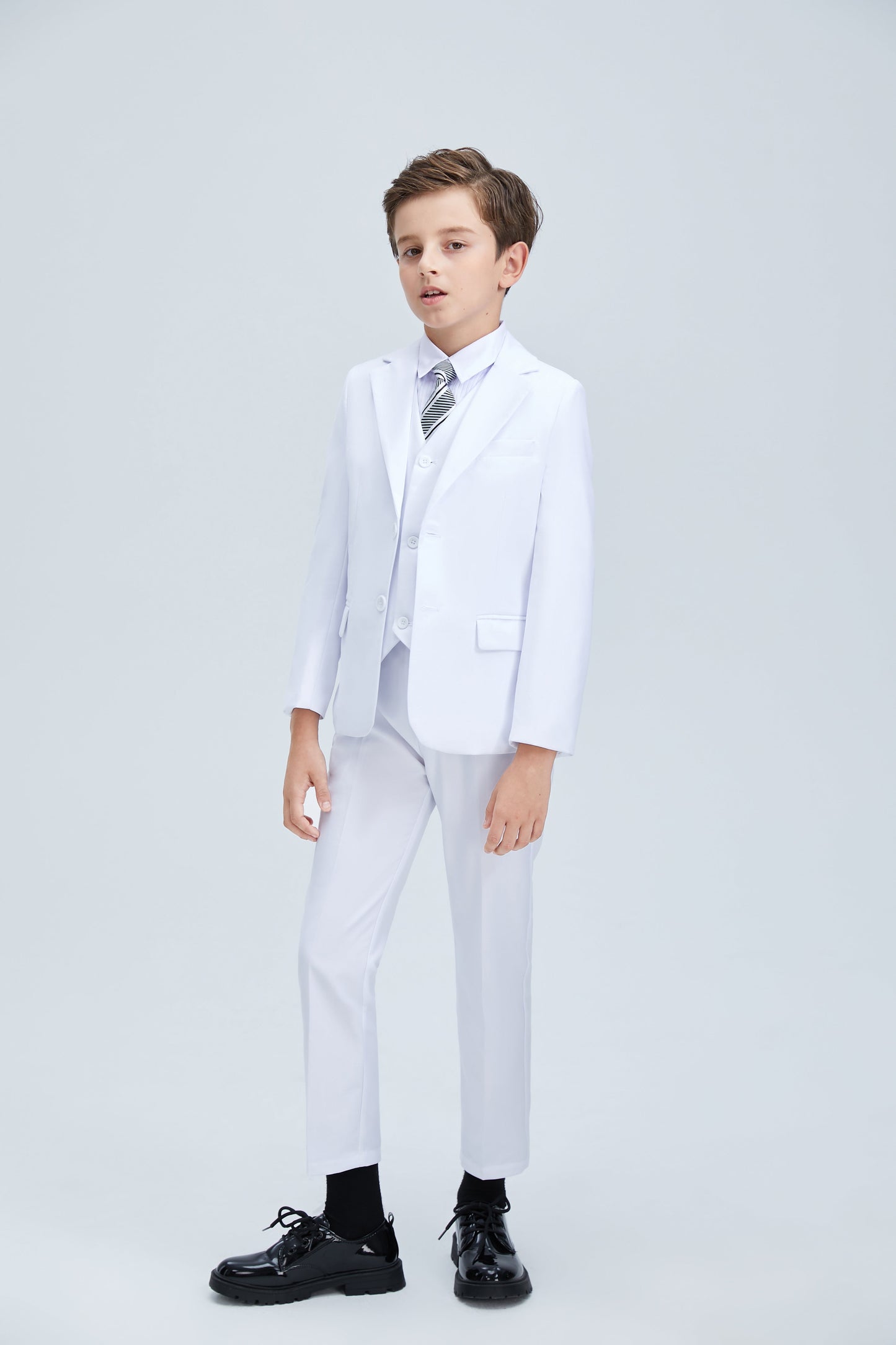 White Tuxedo 5 Piece Boys Suits