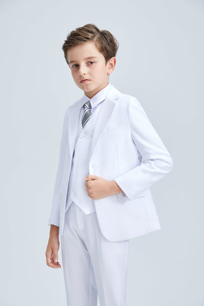 ly1256 White Tuxedo 5 Piece Boys Suits