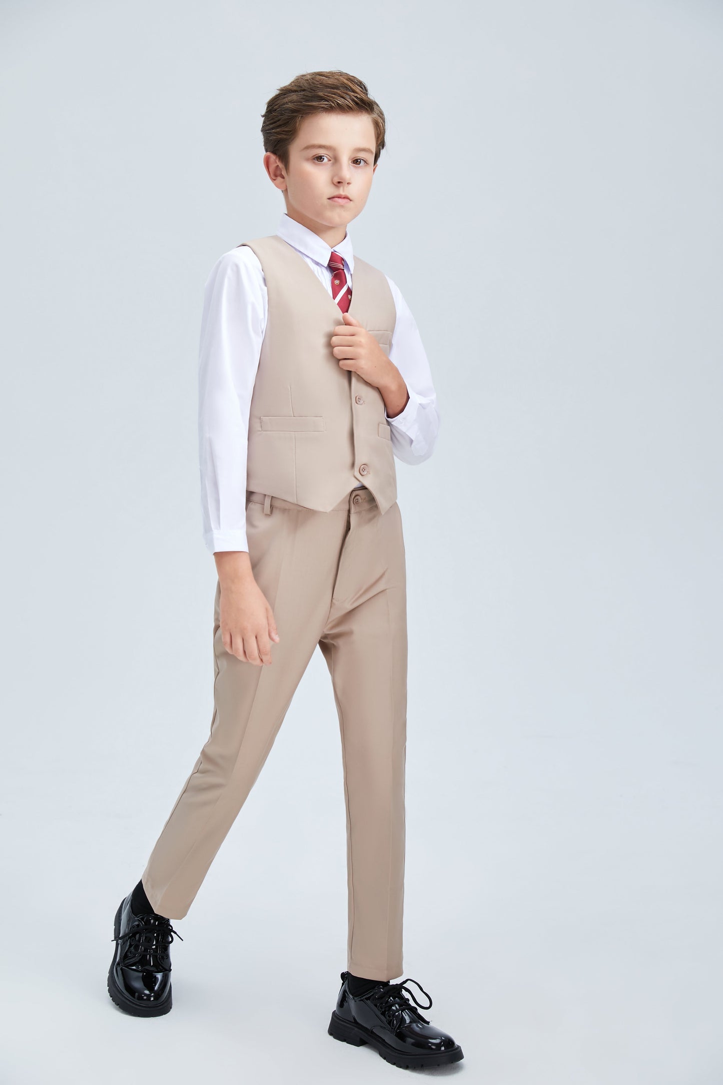 ly1246 Champagne Classic 4 Piece Boys Suits With Vest+Pants+Shirt+Tie