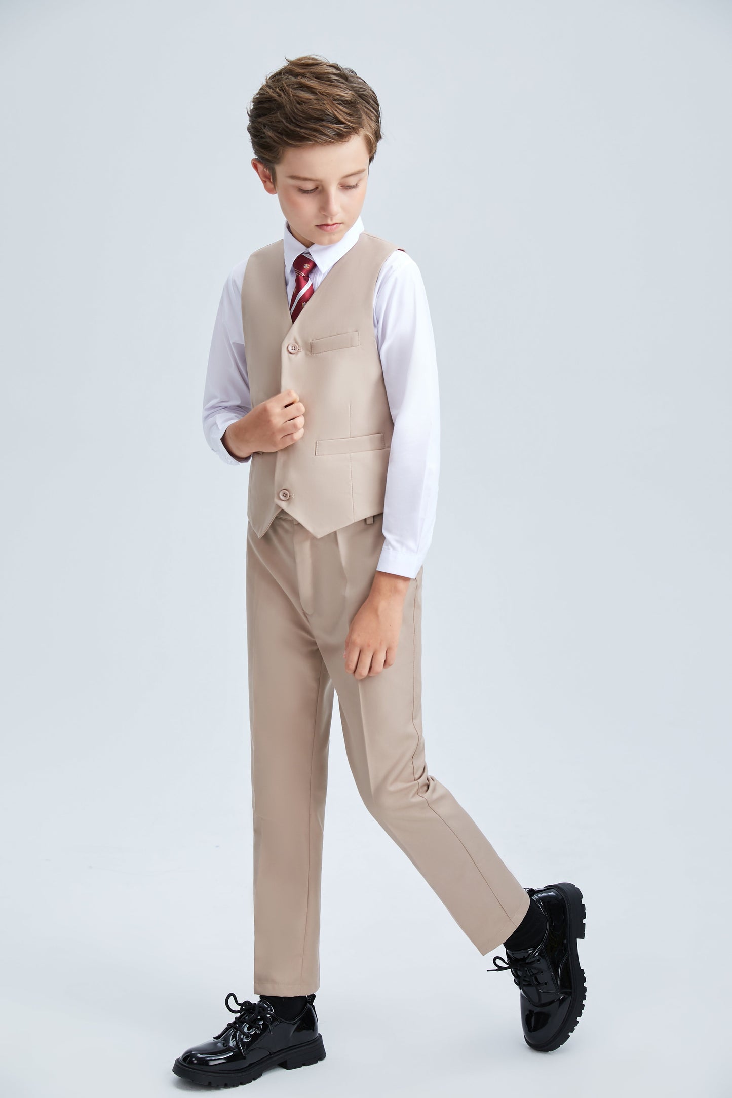 ly1246 Champagne Classic 4 Piece Boys Suits With Vest+Pants+Shirt+Tie