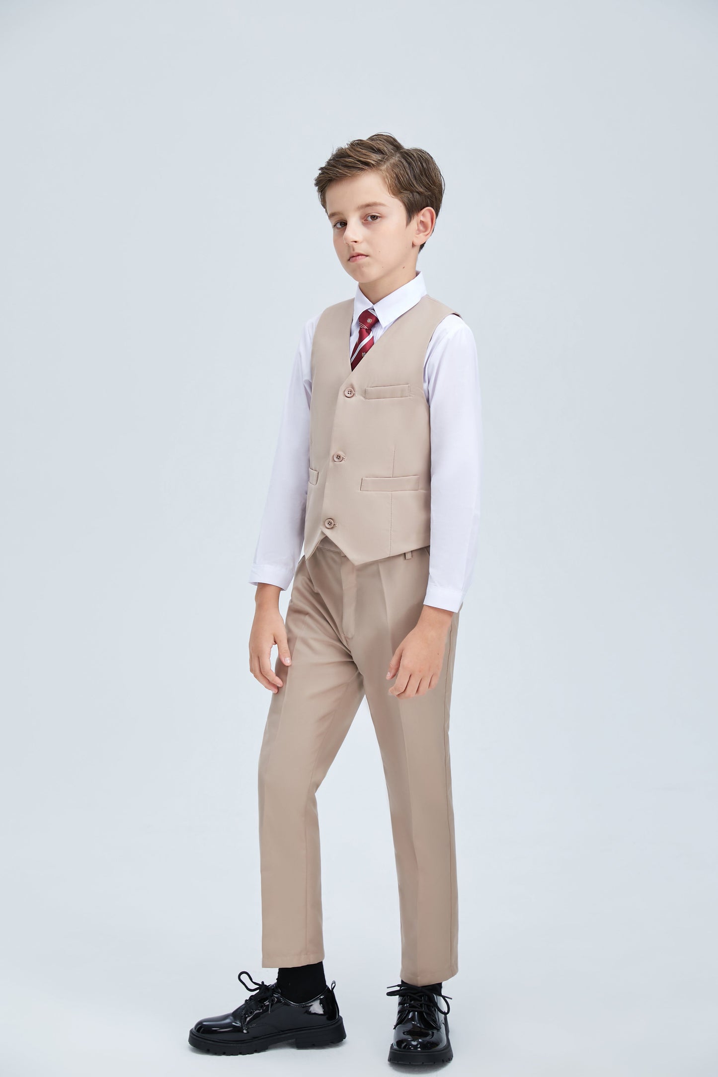 Champagne Classic 4 Piece Boys Suits With Vest+Pants+Shirt+Tie