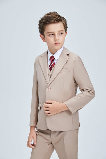 ly1680 Champagne Kid Formal Classic Suits Set 5 Piece Boys Suits