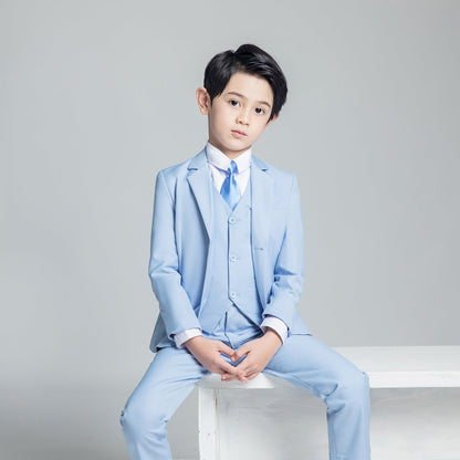 ly1679 Light Blue Kid Boys Classic 5 Piece Boys Suits