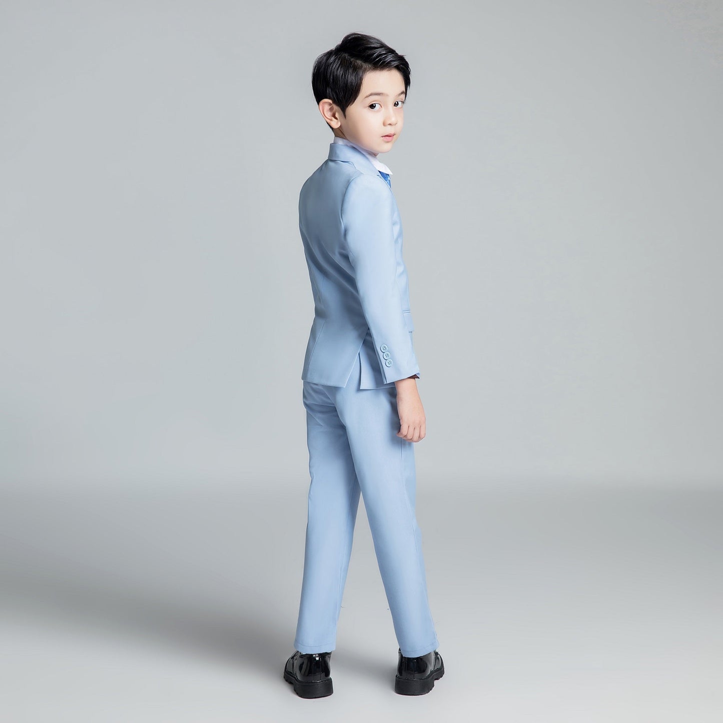 ly1679 Light Blue Kid Boys Classic 5 Piece Boys Suits