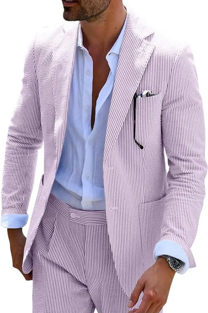 ly1136 Seersucker Striped Men's Summer Blazer