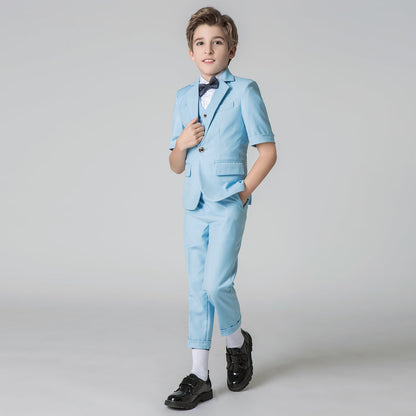 ly1156 Light Blue Slim Fit Formal Party Wedding 4 Piece Suit