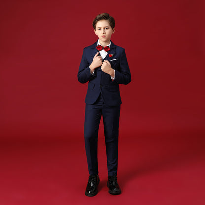 ly1277 Navy Kid Formal Classic 5 Piece Boys Suits