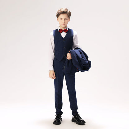 ly1277 Navy Kid Formal Classic 5 Piece Boys Suits