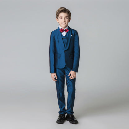 ly1211 Blue Formal Classic 5 Piece Kids Boys Suits