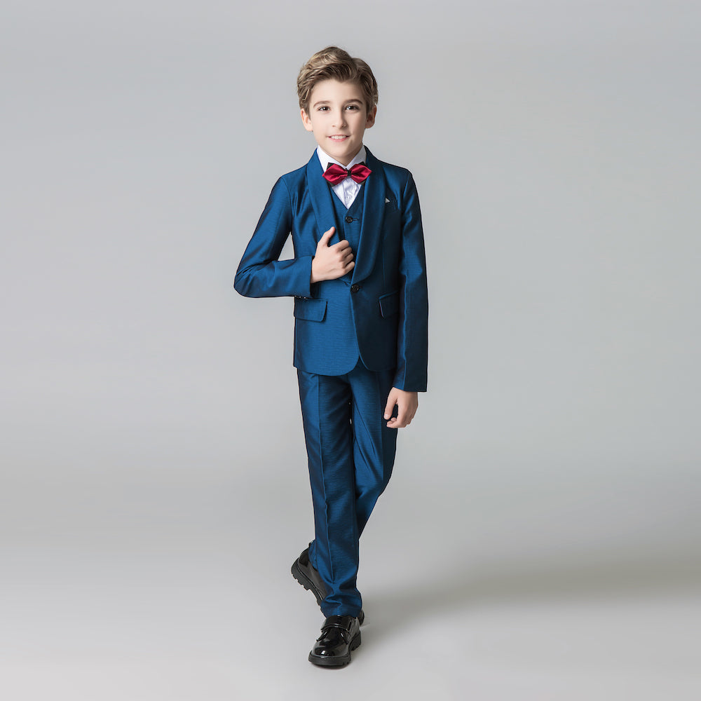 ly1211 Blue Formal Classic 5 Piece Kids Boys Suits