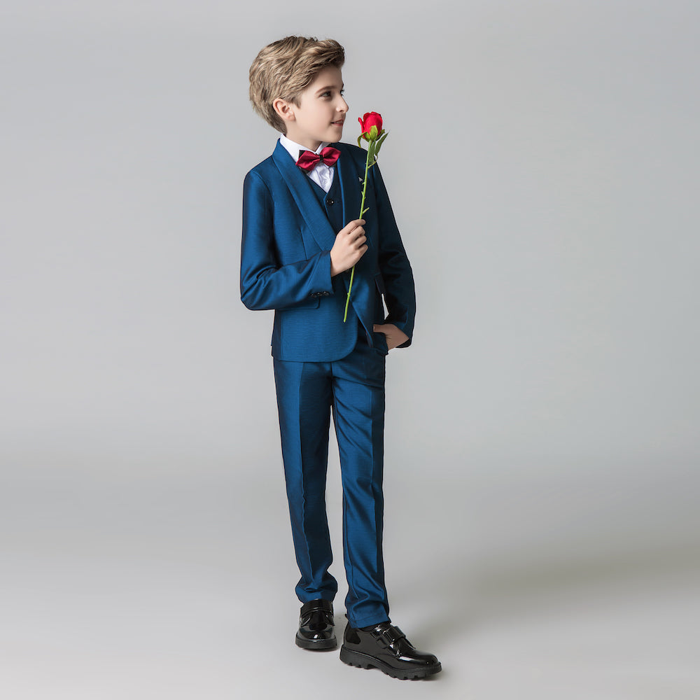 ly1211 Blue Formal Classic 5 Piece Kids Boys Suits