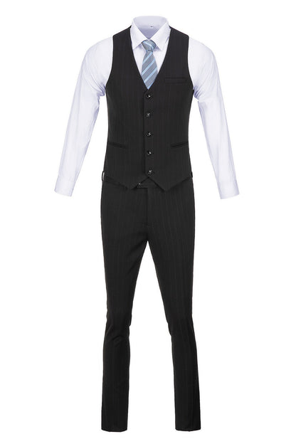 ly1306 Black Stripe Men's 3 Piece Set for Party, Wedding and Business