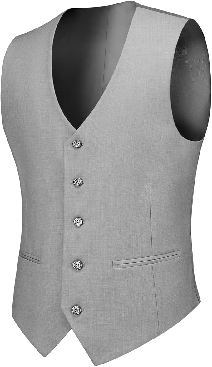 ly1788 Men's Suit Slim Fit, 3 Piece Suits for Men, One Button Solid Jacket Vest Pants, Tuxedo Set