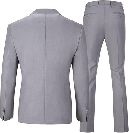 ly1785 Mens Suit Slim Fit 3 Piece Suit Blazer Vest Pants Sets with Bow Tie Handkercher Brooch for Men for Wedding Prom Party