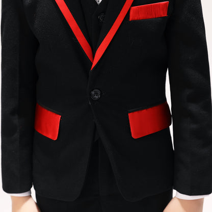 ly1259 Black Classic Formal Tuxedo 5 Piece Boys Suits