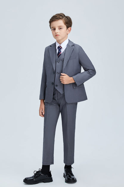 ly1686 Grey Formal Classic 5 Piece Boys Suits