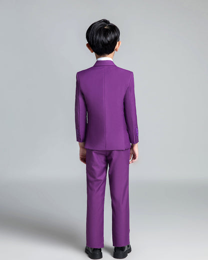 ly1681 Purple Kid Boys Classic 5 Piece Boys Suits