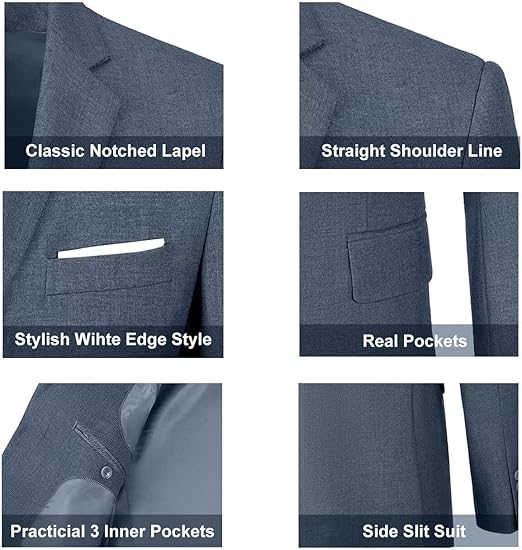 ly1781 Mens Suit Solid Two Button Slim Fit Suit Set for Wedding Formal Business Suit Men 3 Piece Suit Blazer Vest Pants Set