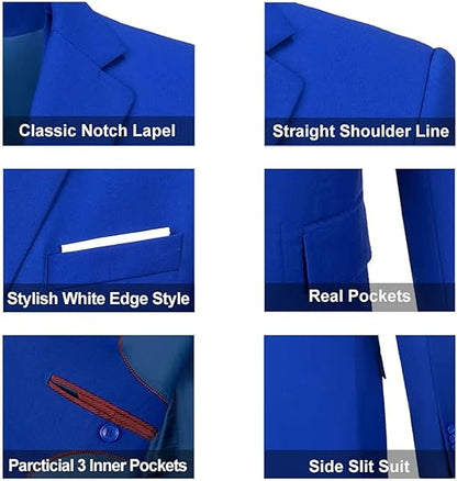 ly1781 Mens Suit Solid Two Button Slim Fit Suit Set for Wedding Formal Business Suit Men 3 Piece Suit Blazer Vest Pants Set