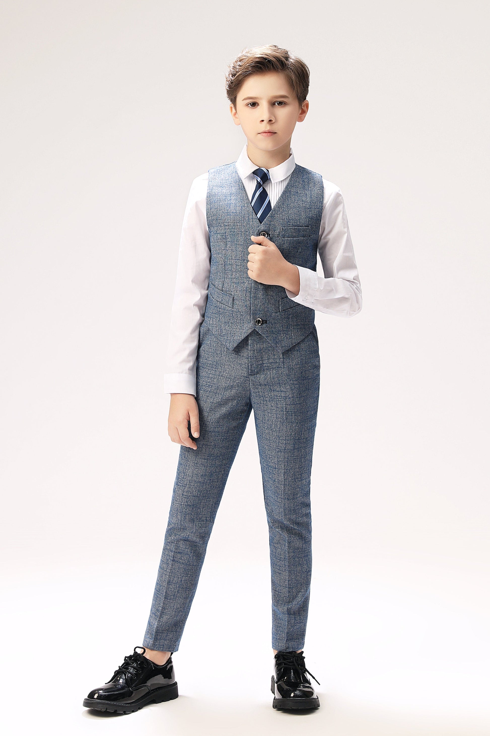 Grey Formal 4 Piece Boys Suits