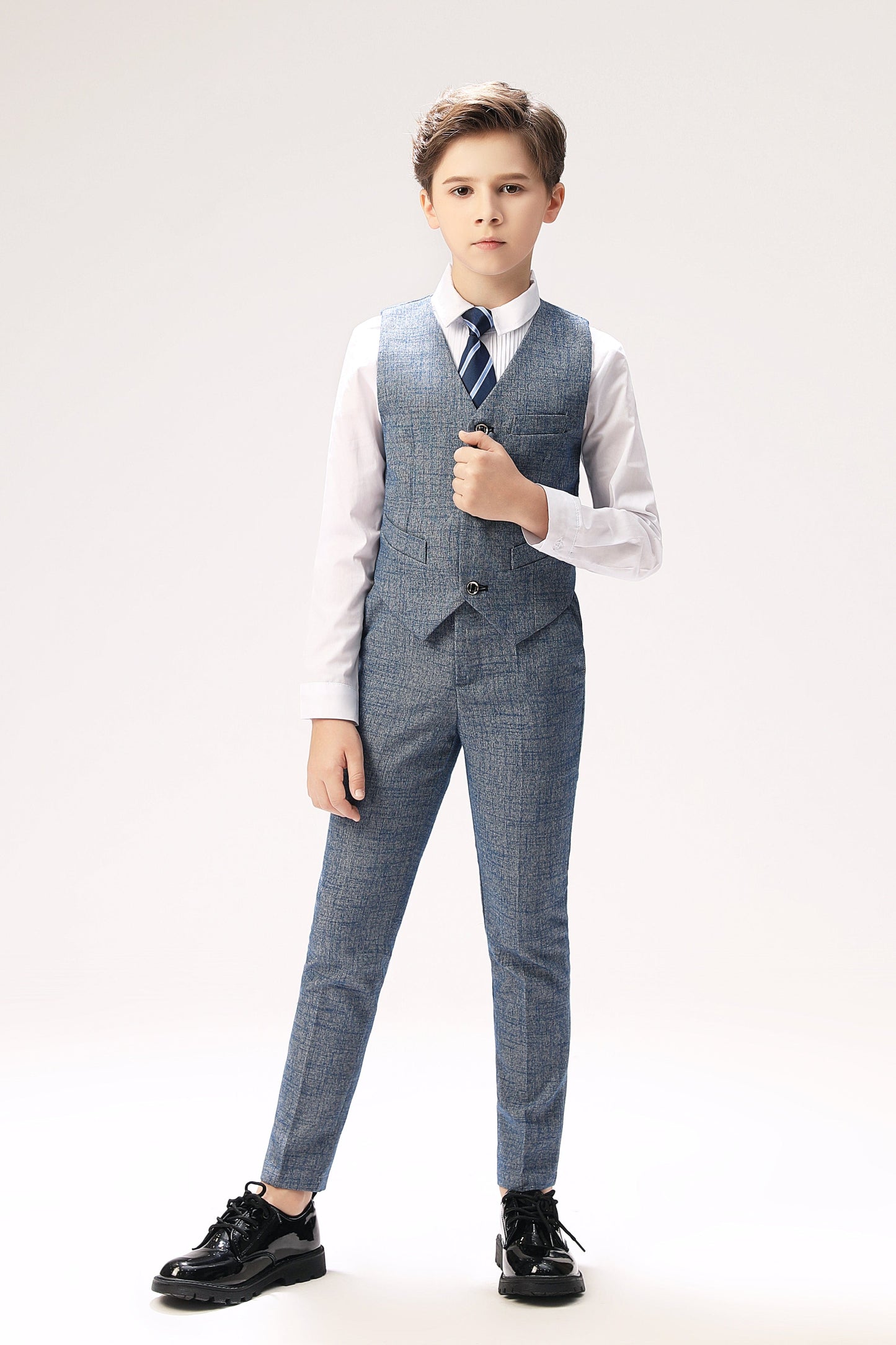 ly1268 Grey Formal 5 Piece Boys Suits