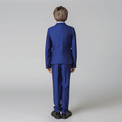 ly1213 Royal Blue Kids Formal Tuxedo 5 Piece Boys Suits