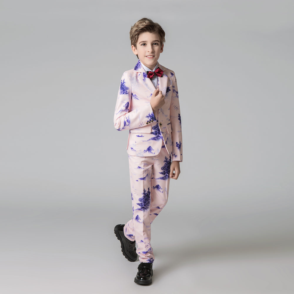 ly1203 Unique Design Slim Fit Modern 5 Piece Boys Suits