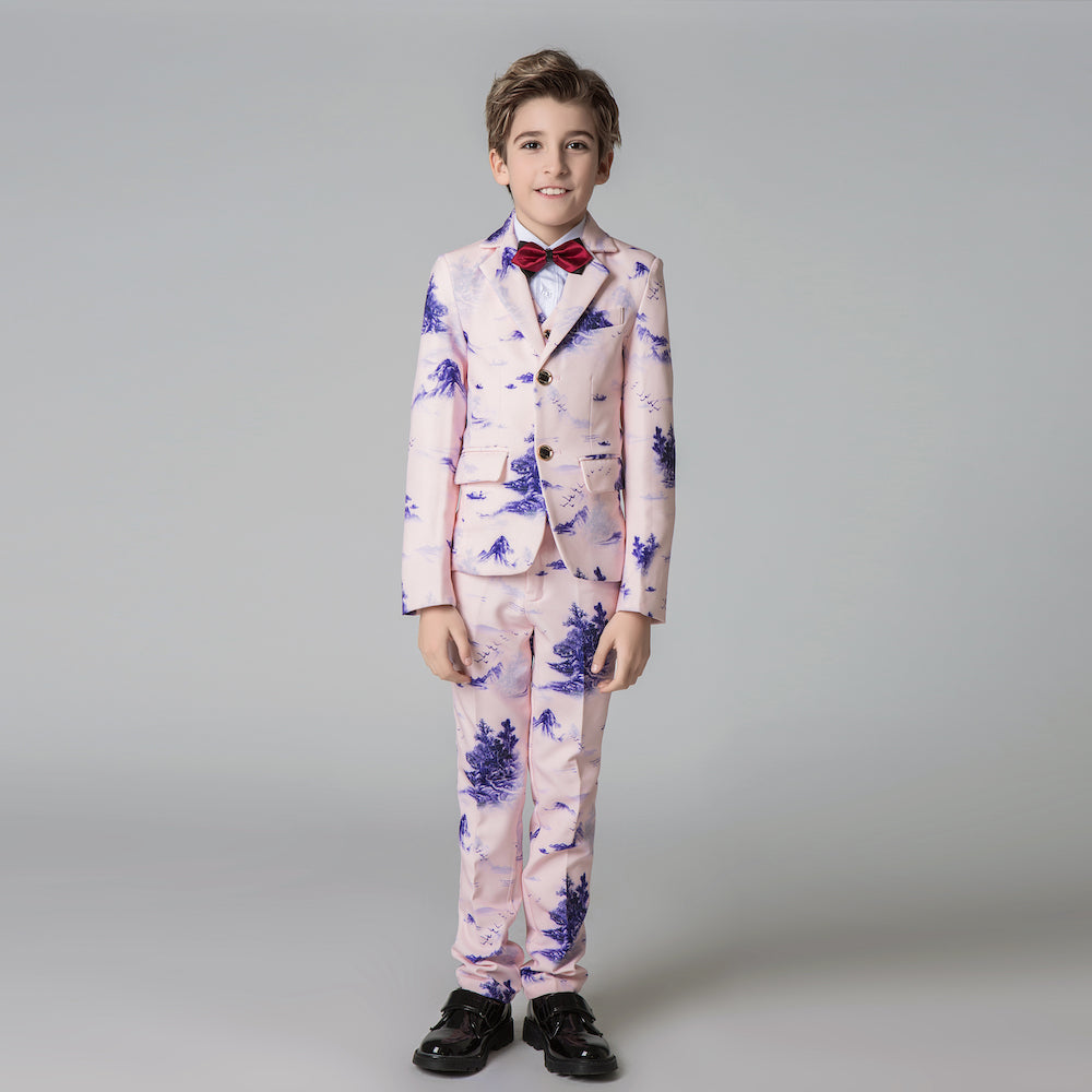 ly1203 Unique Design Slim Fit Modern 5 Piece Boys Suits