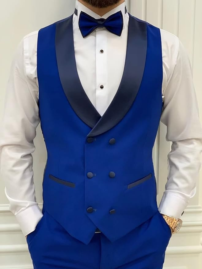 ly1166 Double Breasted Slim Fit 3 Piece Men's Suit