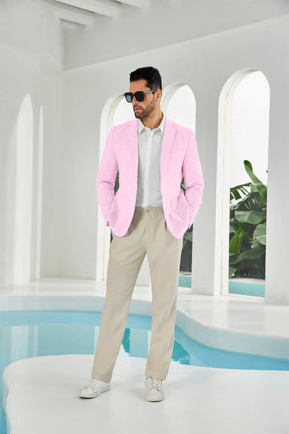 ly1111 Seersucker Striped Men's Summer Blazer