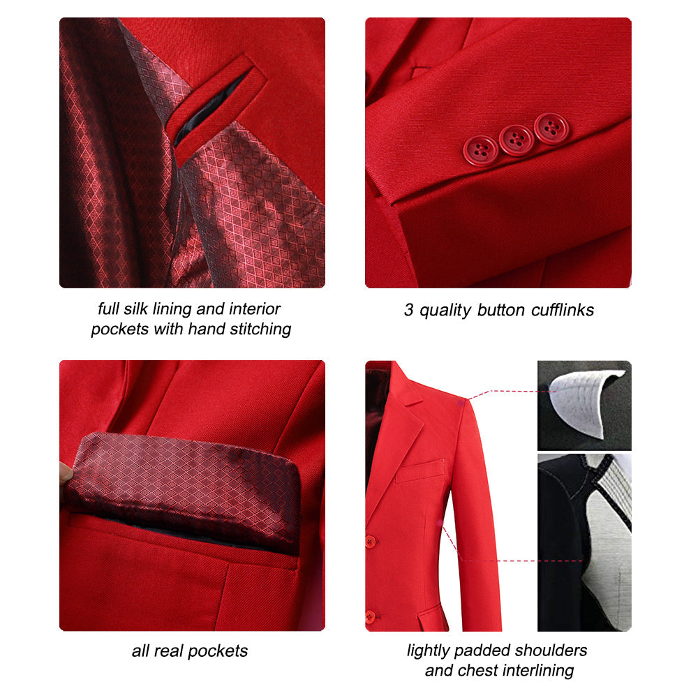 ly1773 Red Boys Formal Blazer, Elegant School Jacket