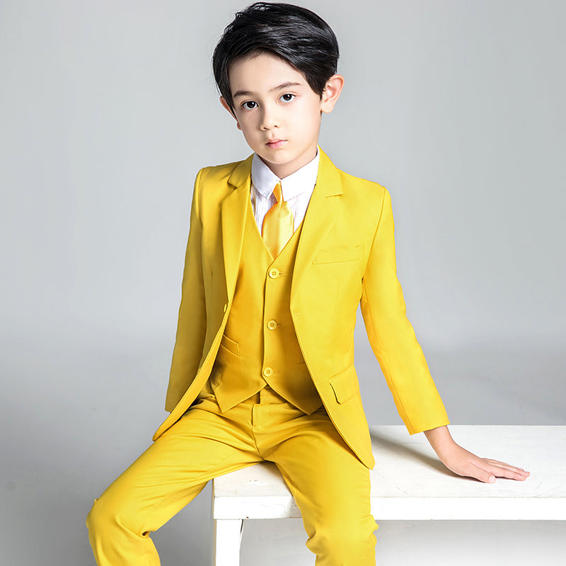 ly1683 Yellow Popular Suits 5 Piece Boys Suits