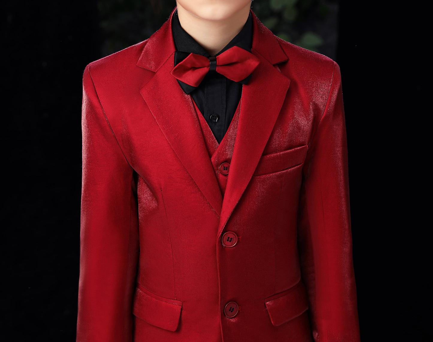 ly1152 Red Slim Fit Party 5 Piece Boys Suits