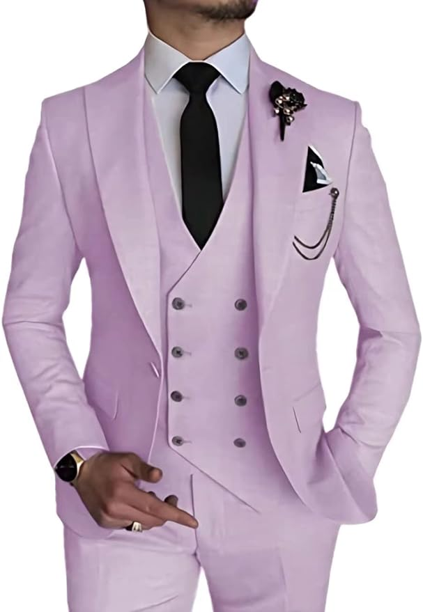 ly1170 Double Breasted Suit One Button 3 Piece Men's Suit